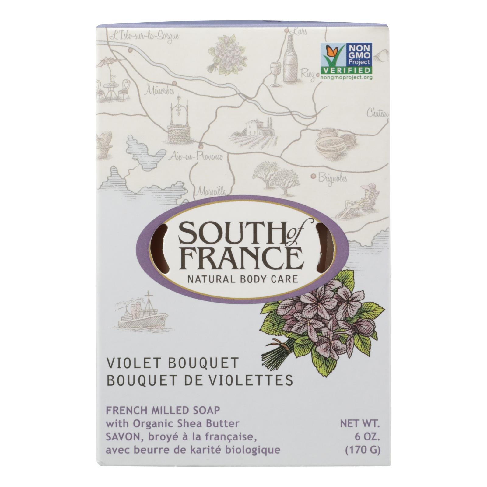 South Of France - Bar Soap Violet Bouquet - 1 Each - 6 Oz - GreatEagleInc