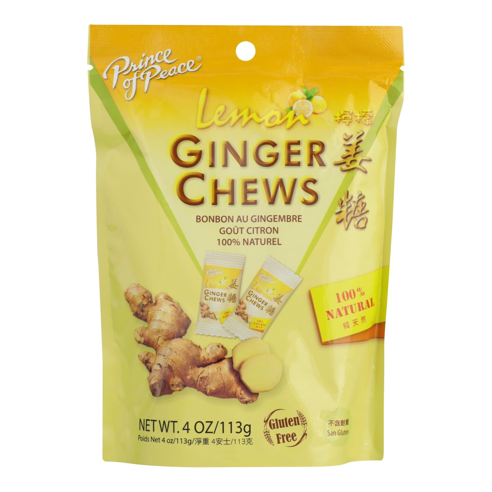 Prince Of Peace - Chews Ginger Lemon - 1 Each - 4 Oz - GreatEagleInc