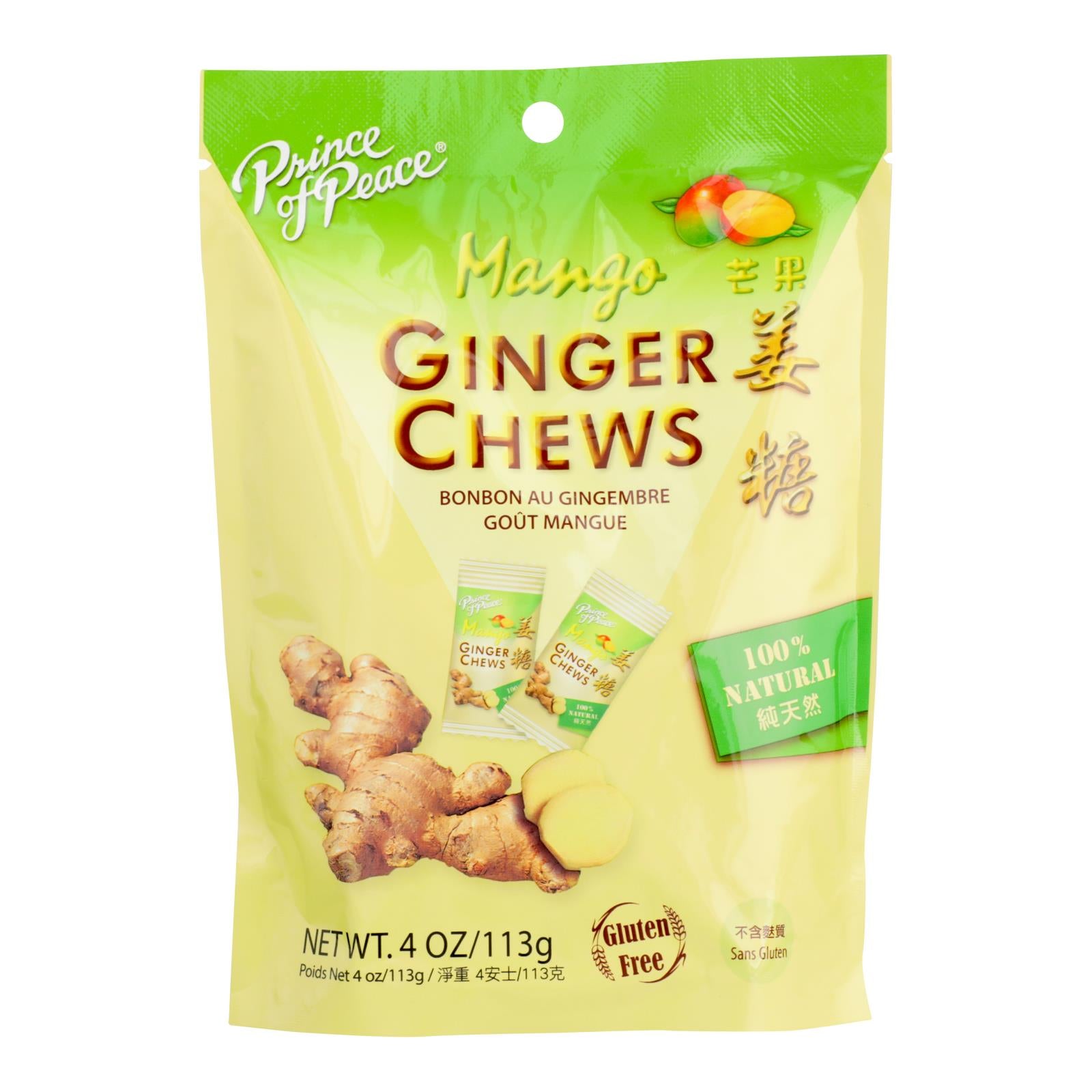 Prince Of Peace - Chews Ginger Mango - 1 Each - 4 Oz - GreatEagleInc