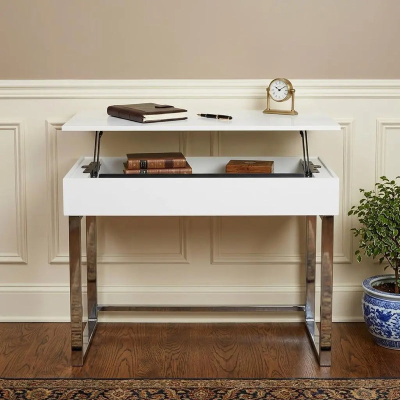 48" Adjustable White Standing Desk Converter Homeroots Office