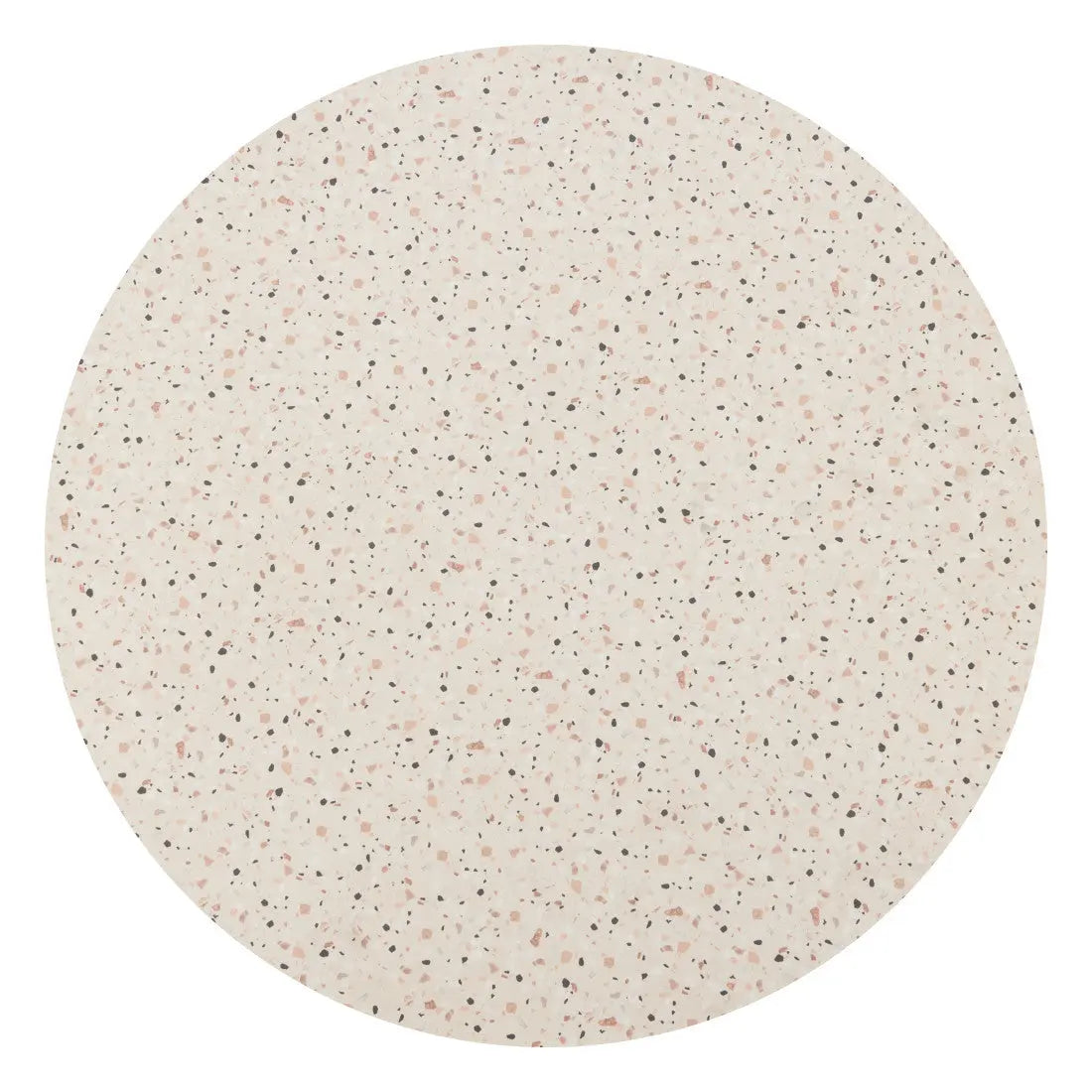 48" Beige and Black Wood and Steel Faux Terrazzo Round Top Dining Table Homeroots Kitchen & Dining