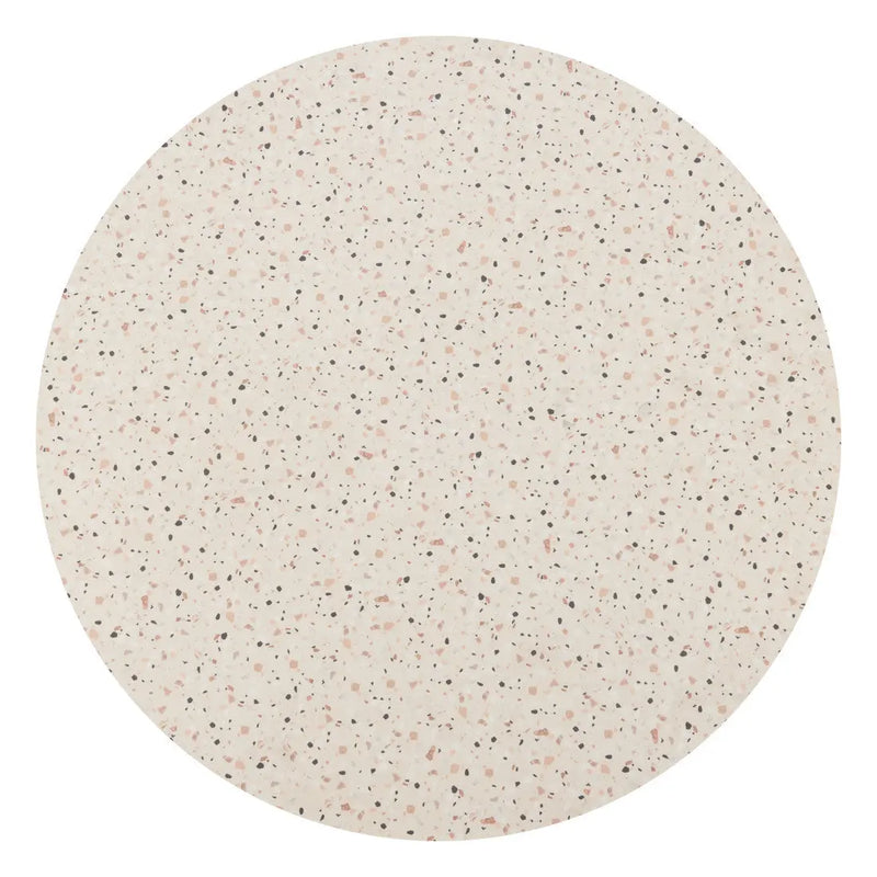 48" Beige and Black Wood and Steel Faux Terrazzo Round Top Dining Table Homeroots Kitchen & Dining