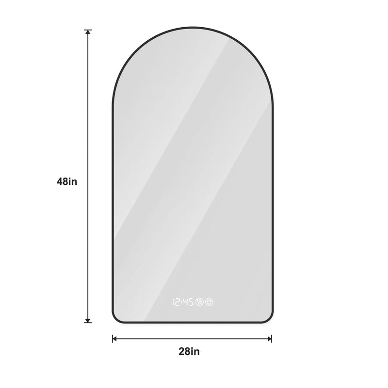 48" Black Aluminum Arch Lighted Framed Bathroom Vanity Mirror Homeroots Bed & Bath