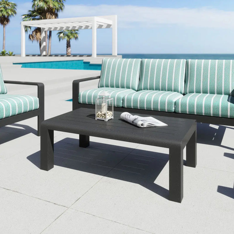 48" Black Aluminum Outdoor Coffee Table Homeroots Outdoor