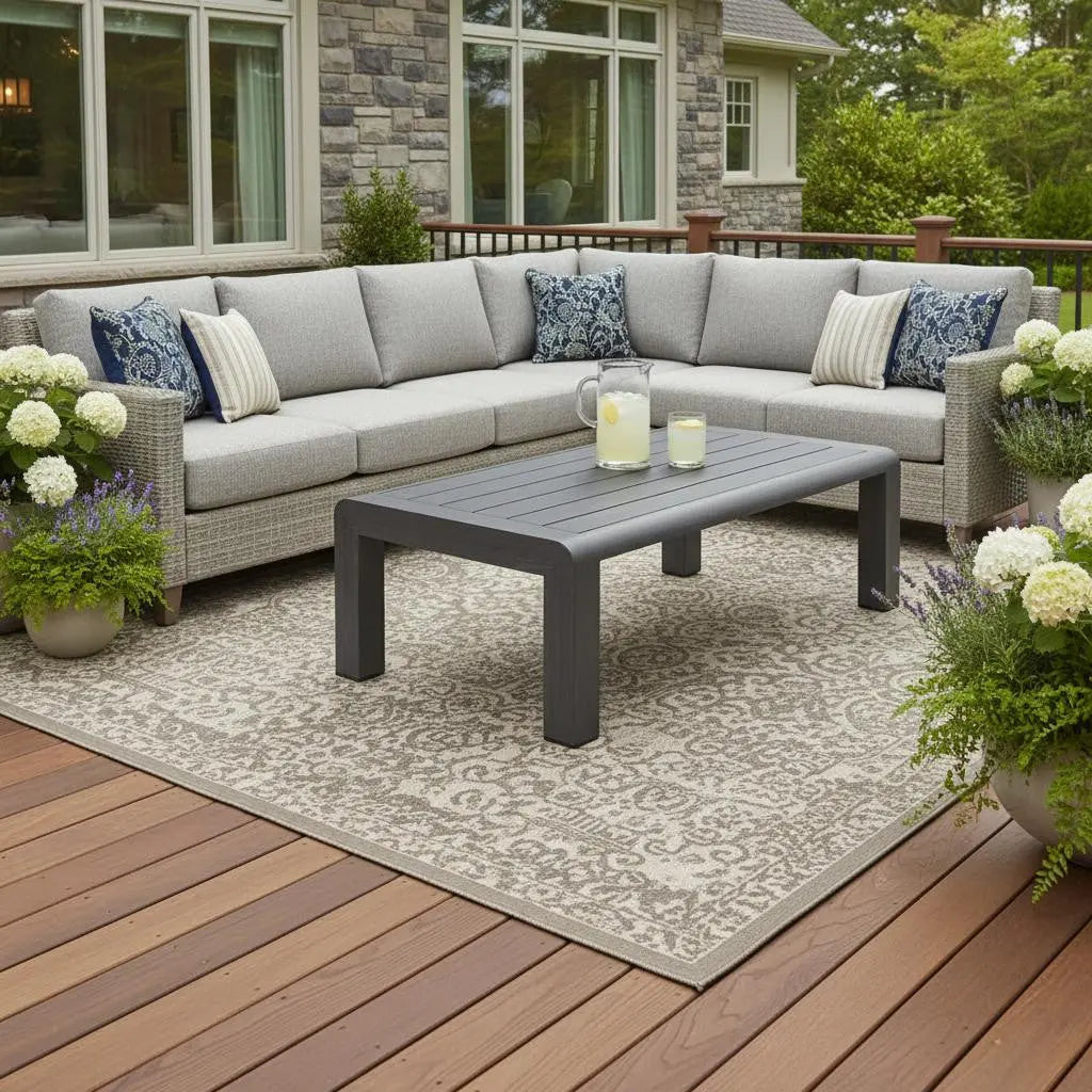 48" Black Aluminum Outdoor Coffee Table Homeroots Outdoor