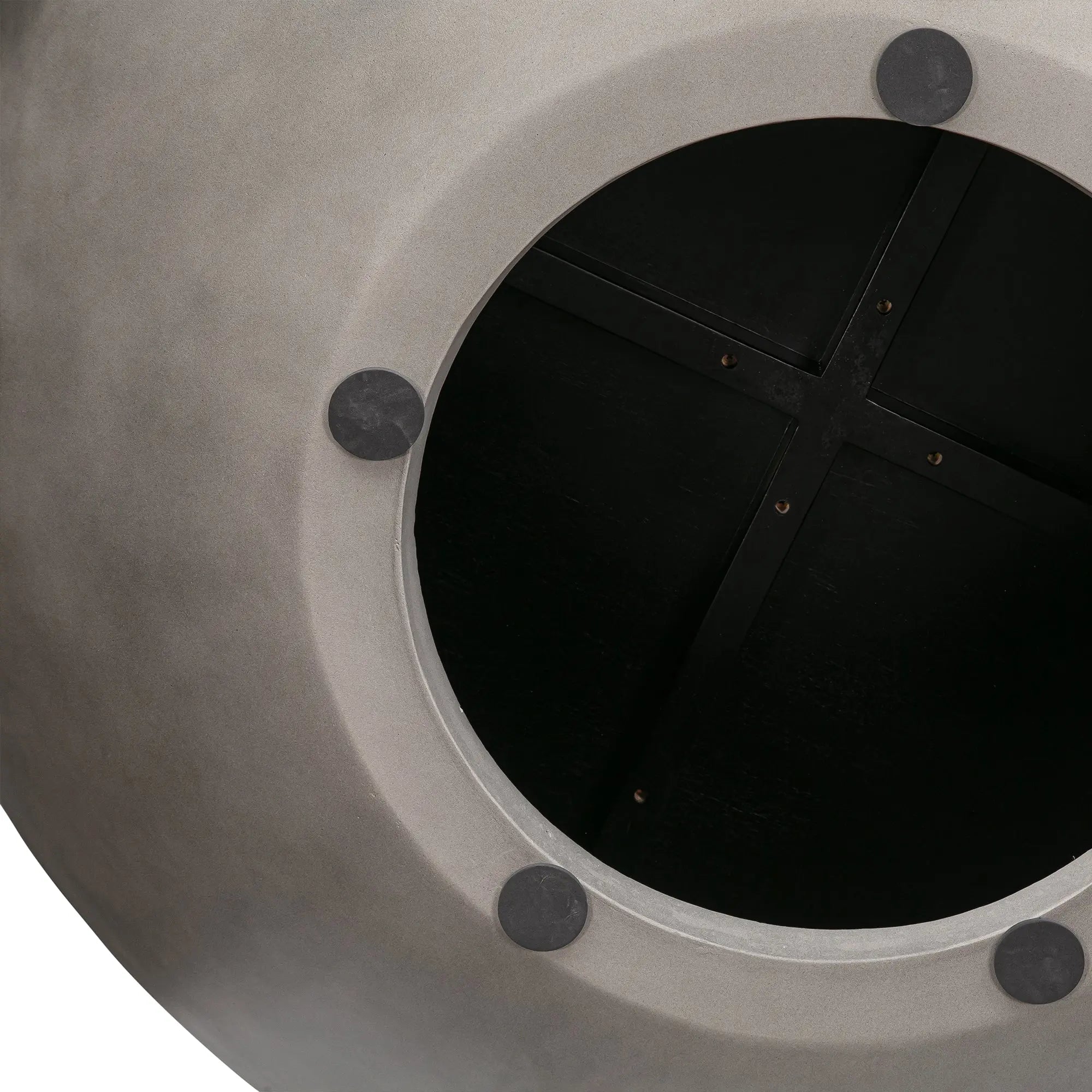 48" Black And Gray Solid Wood And Concrete Round Coffee Table Homeroots Living Room