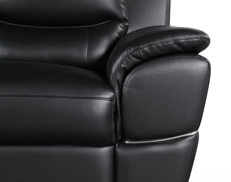 48" Black And Silver Leather Match Club Chair Homeroots Living Room