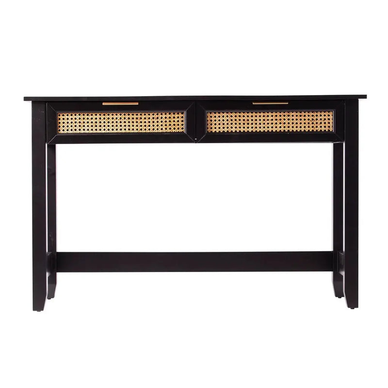 48" Black Console Table And Drawers Homeroots Living Room