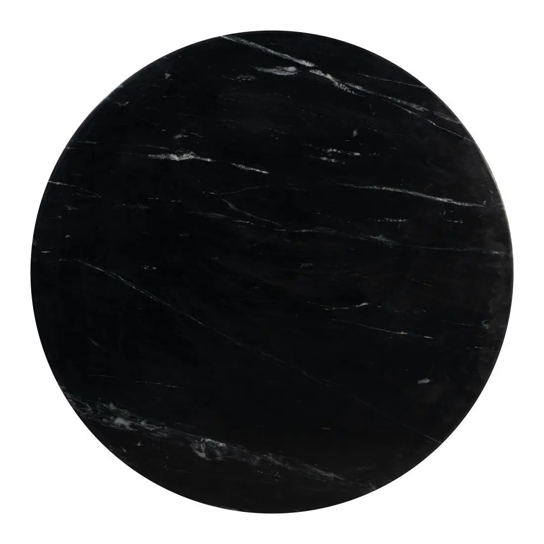 48" Black Marble and Wood Pedestal Base Round Top Dining Table Homeroots Kitchen & Dining