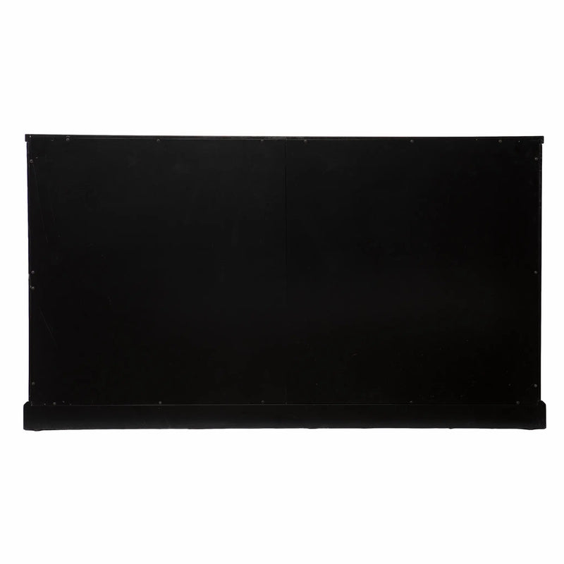 48" Black Sideboard with Two Glass Sliding Doors Homeroots Kitchen & Dining