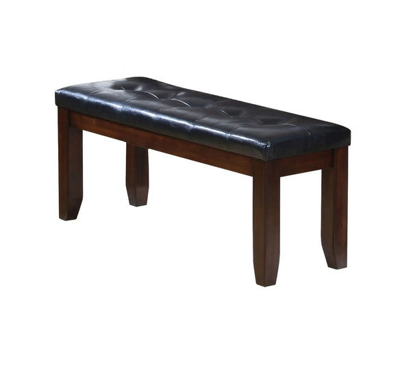 48" Black and Brown Upholstered PU Leather Bench Homeroots Living Room