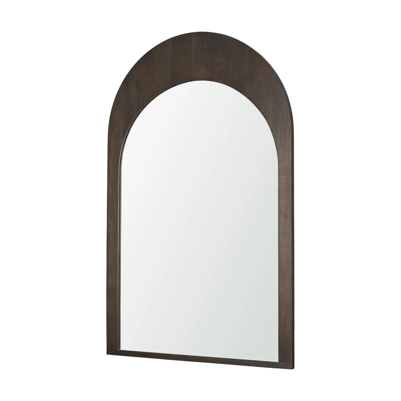 48" Brown Solid Wood Arch Framed Accent Mirror Homeroots Bed & Bath