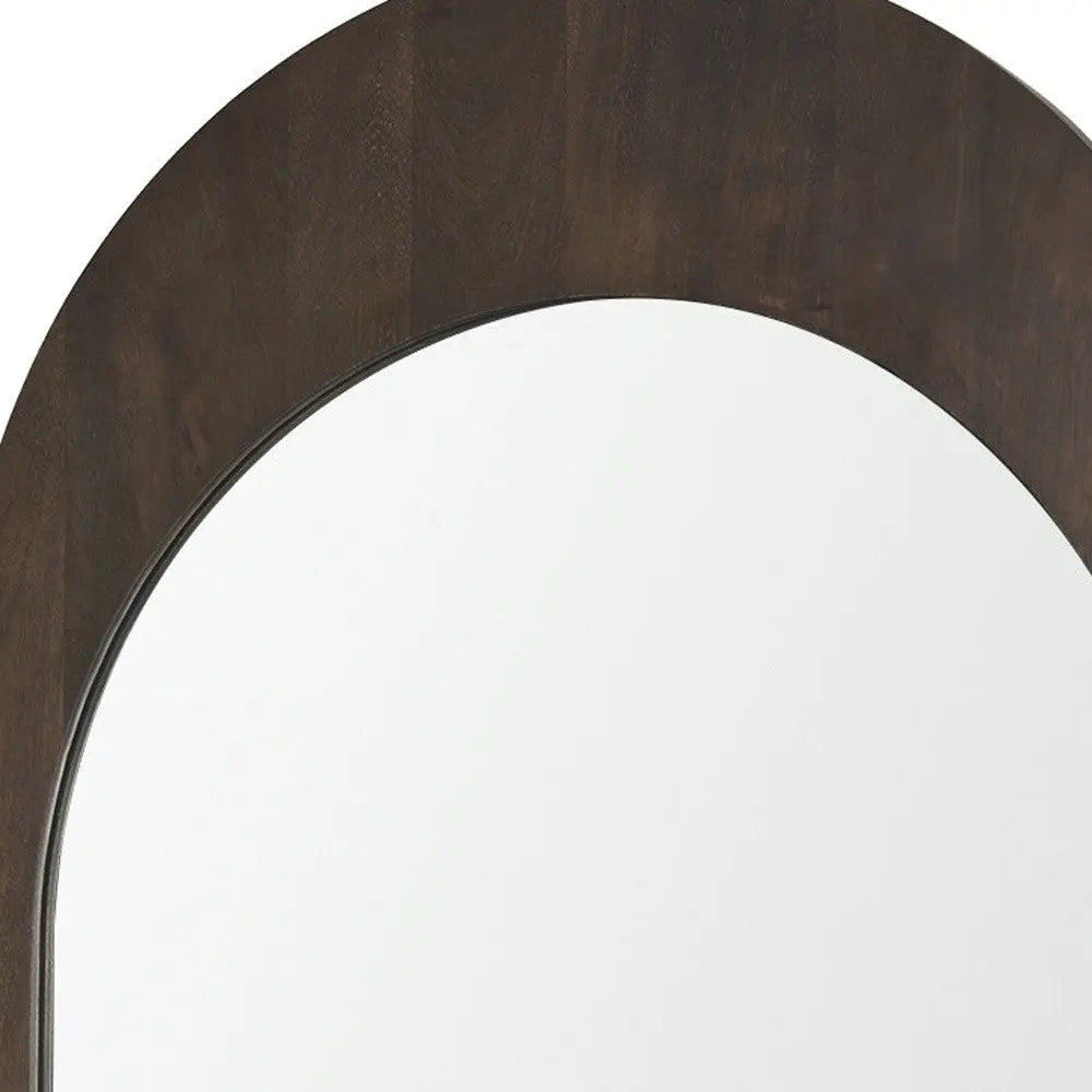 48" Brown Solid Wood Arch Framed Accent Mirror Homeroots Bed & Bath