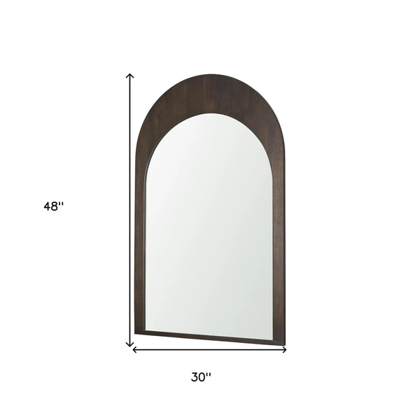48" Brown Solid Wood Arch Framed Accent Mirror Homeroots Bed & Bath