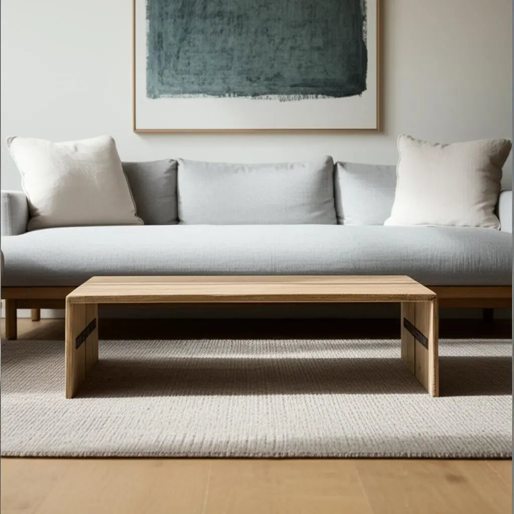 48" Brown Solid Wood Coffee Table Homeroots Living Room