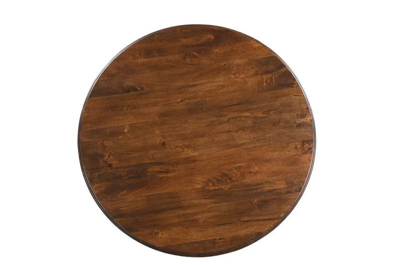 48" Brown Solid Wood Pedestal Base Round Top Dining Table Homeroots Kitchen & Dining