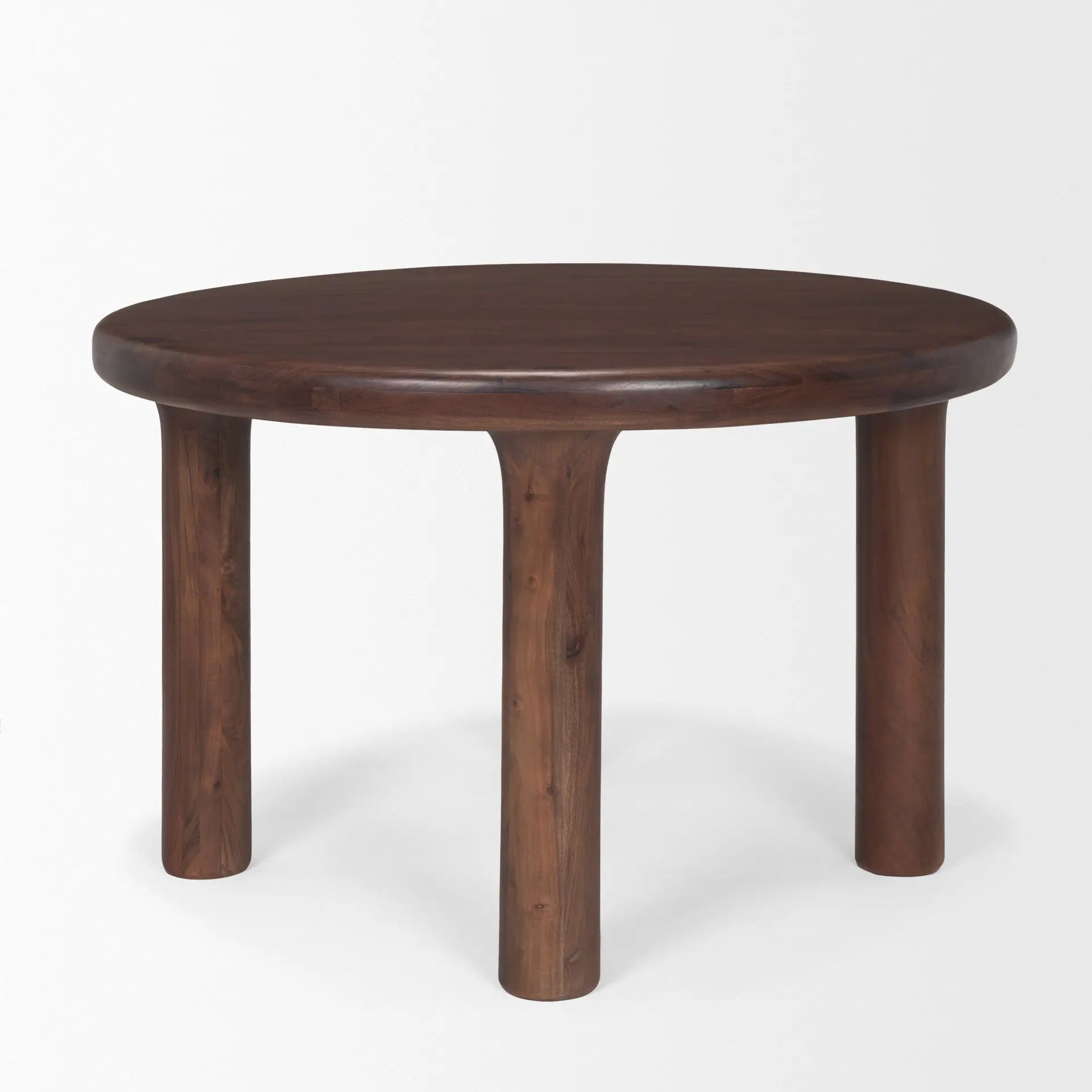 48" Brown Solid Wood Round Top Dining Table Homeroots Kitchen & Dining
