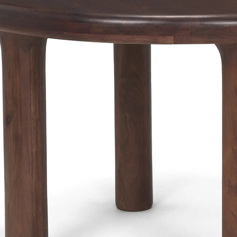 48" Brown Solid Wood Round Top Dining Table Homeroots Kitchen & Dining