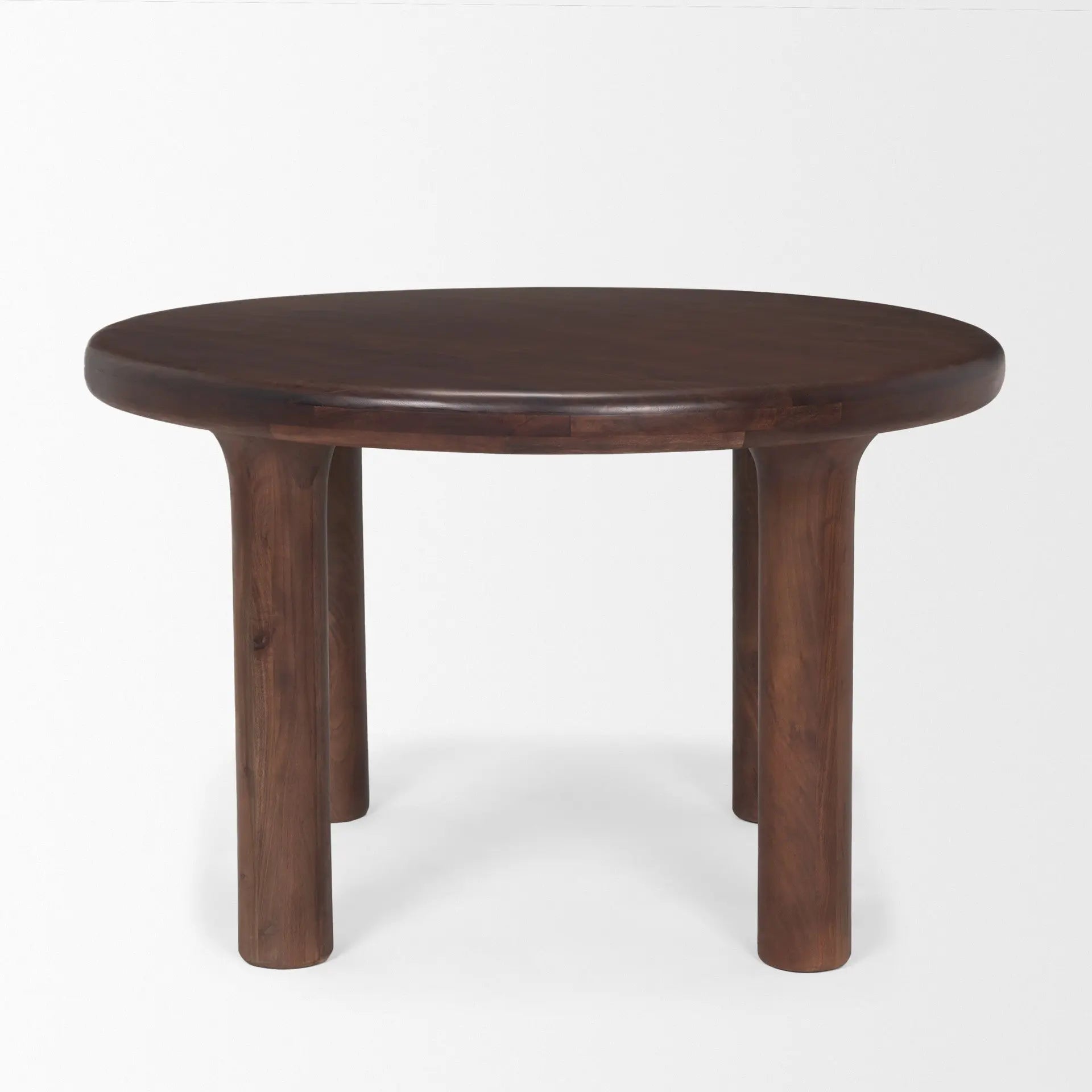 48" Brown Solid Wood Round Top Dining Table Homeroots Kitchen & Dining