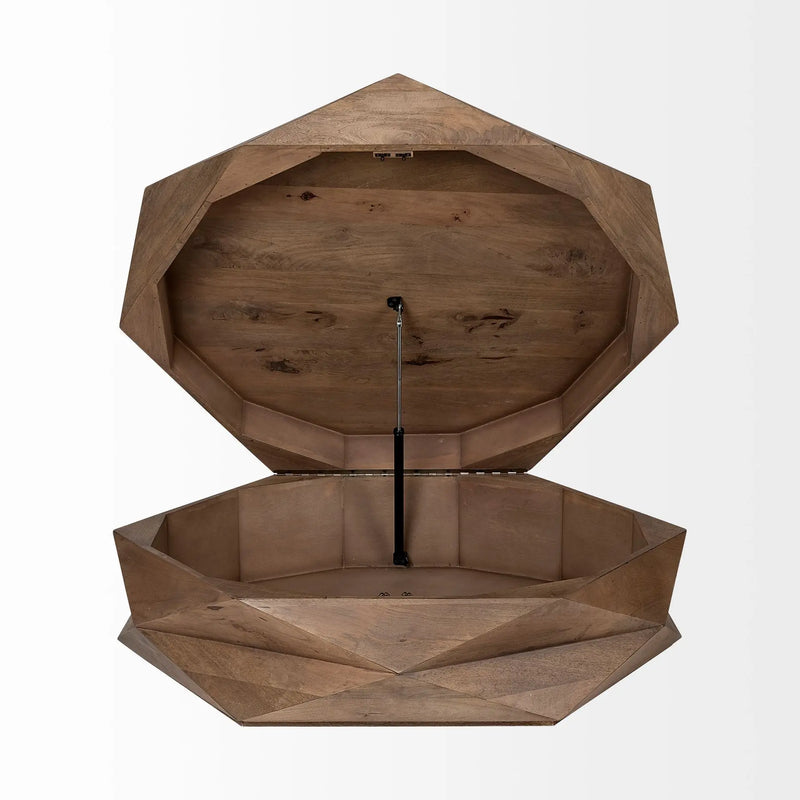 48" Brown Wood Hexagon Coffee Table Homeroots Living Room