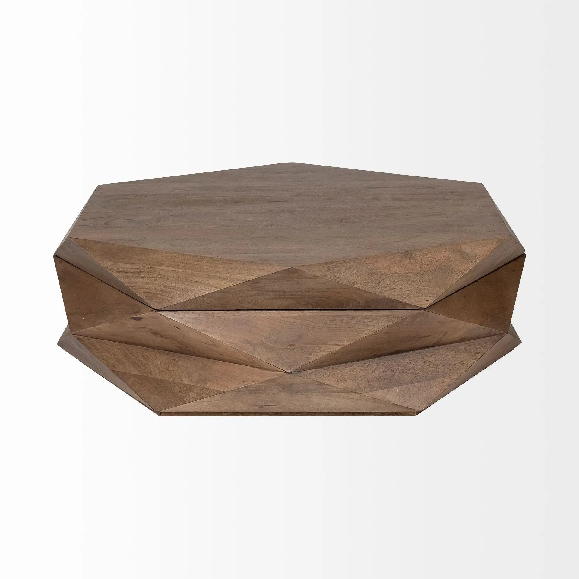 48" Brown Wood Hexagon Coffee Table Homeroots Living Room