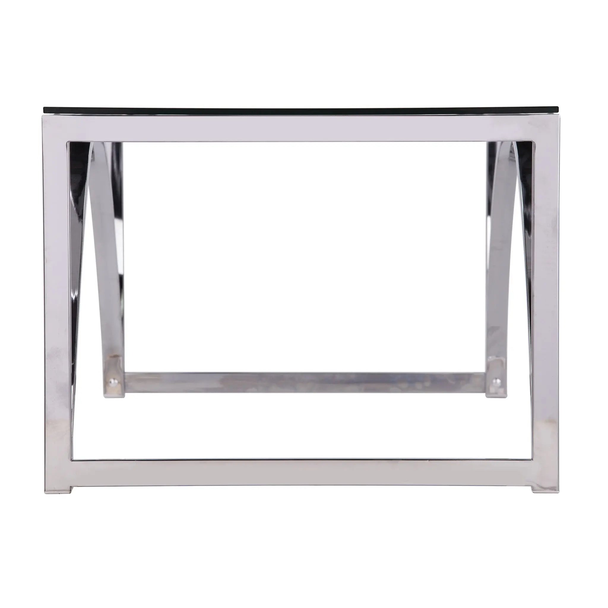 48" Chrome Glass And Metal Rectangular Coffee Table Homeroots Living Room