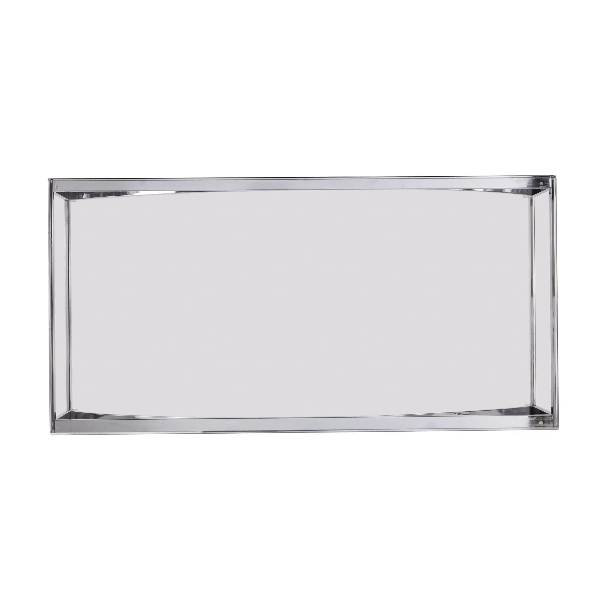 48" Chrome Glass And Metal Rectangular Coffee Table Homeroots Living Room