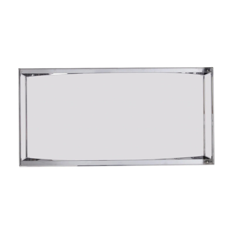 48" Chrome Glass And Metal Rectangular Coffee Table Homeroots Living Room
