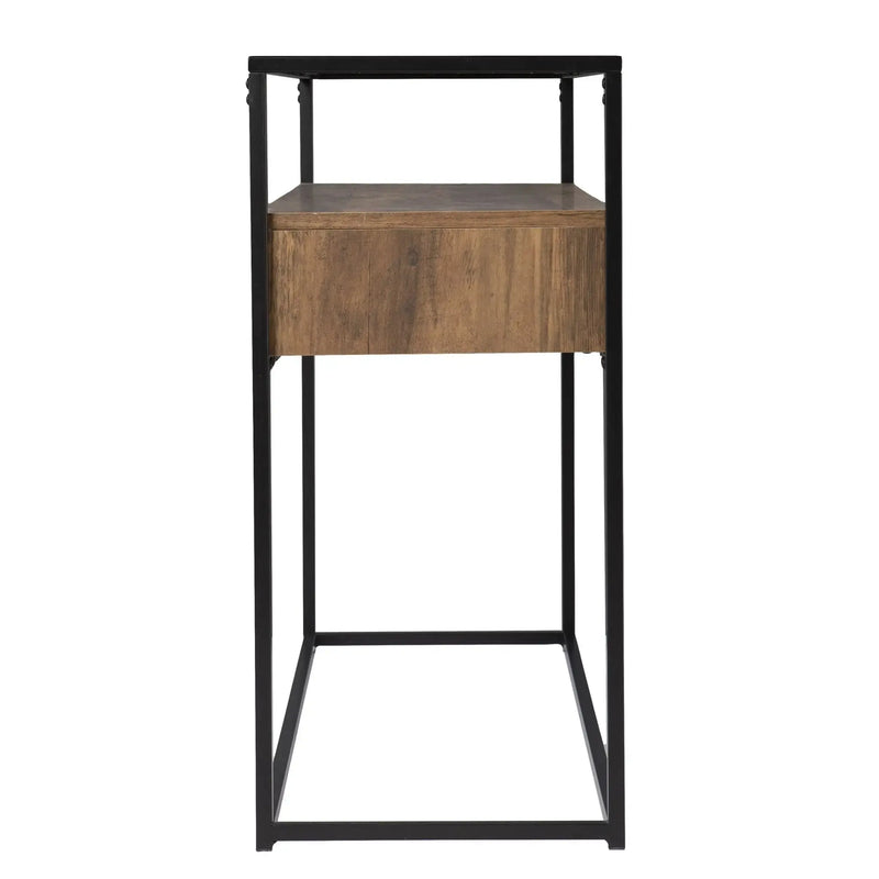 48" Clear and Black Glass Frame Console Table With Storage With Storage Homeroots Living Room