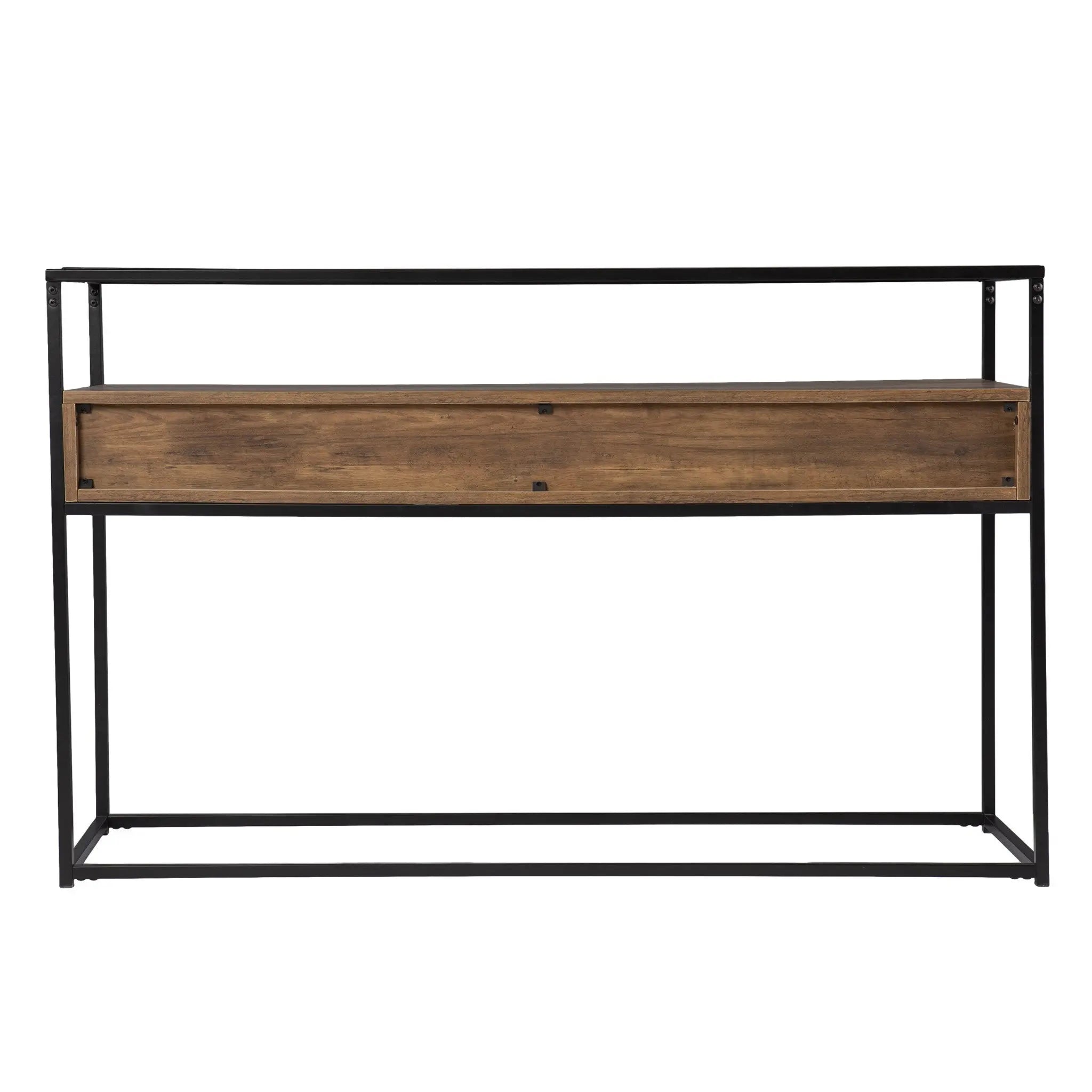 48" Clear and Black Glass Frame Console Table With Storage With Storage Homeroots Living Room