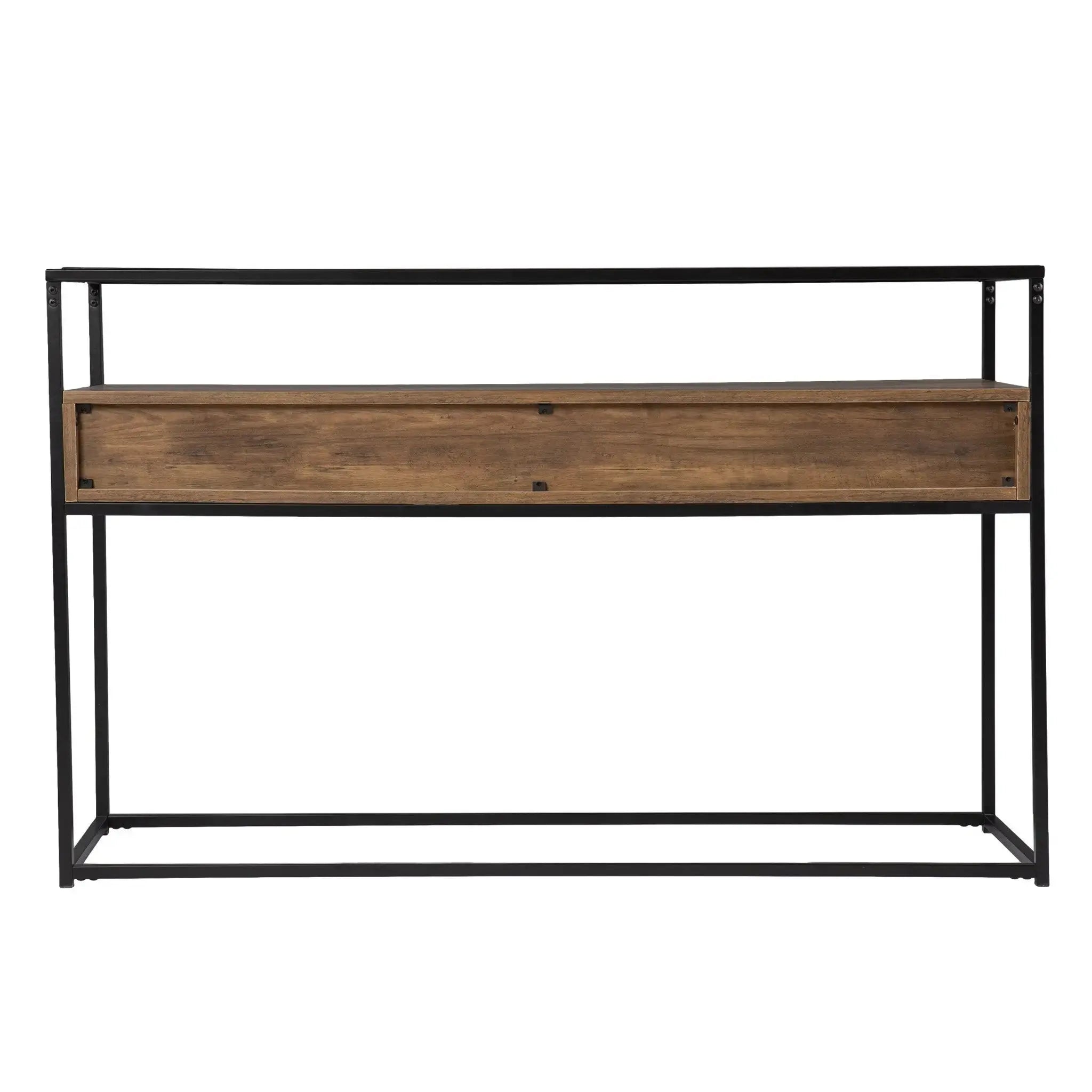 48" Clear and Black Glass Frame Console Table With Storage With Storage Homeroots Living Room