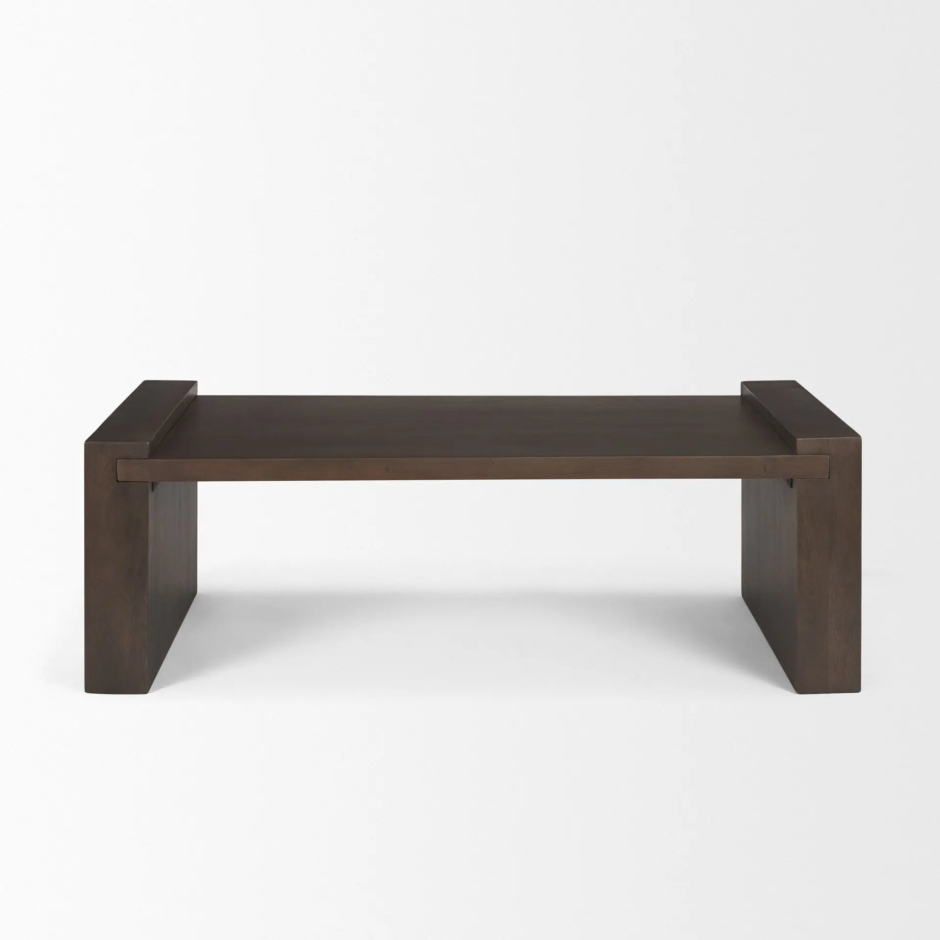48" Dark Brown Solid Wood Sled Coffee Table Homeroots Living Room