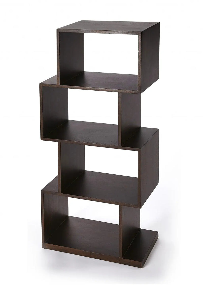 48" Dark Brown Wood Three Tier Bookcase Homeroots Office