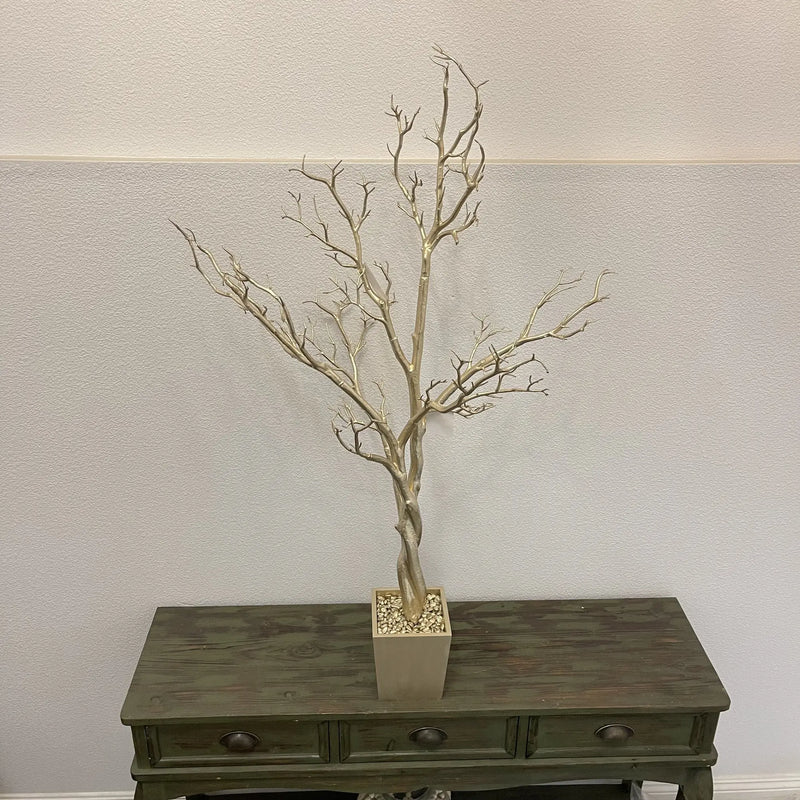 48" Gold Artificial Manzanita Tree In Gold Planter Pot Homeroots Home Decor