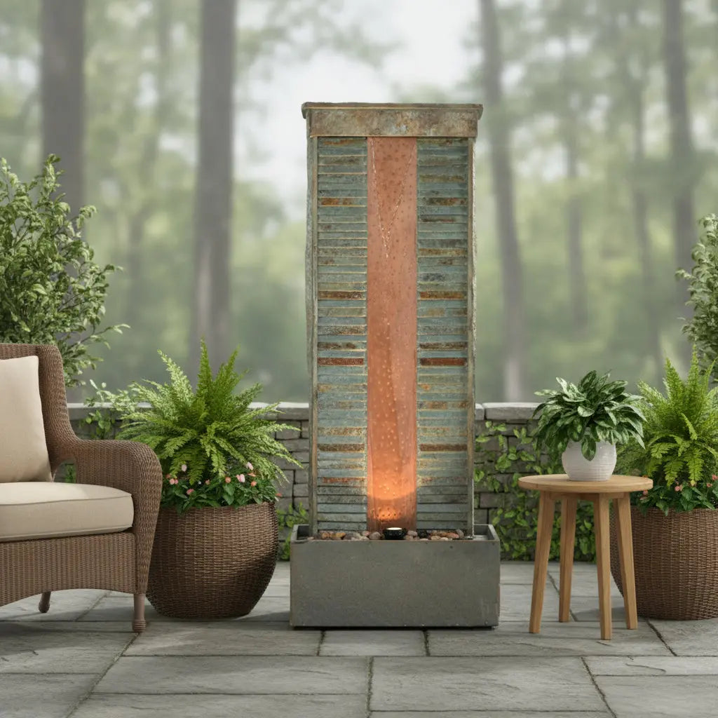 48" Gray Stone LED lights Garden Art Homeroots Outdoor