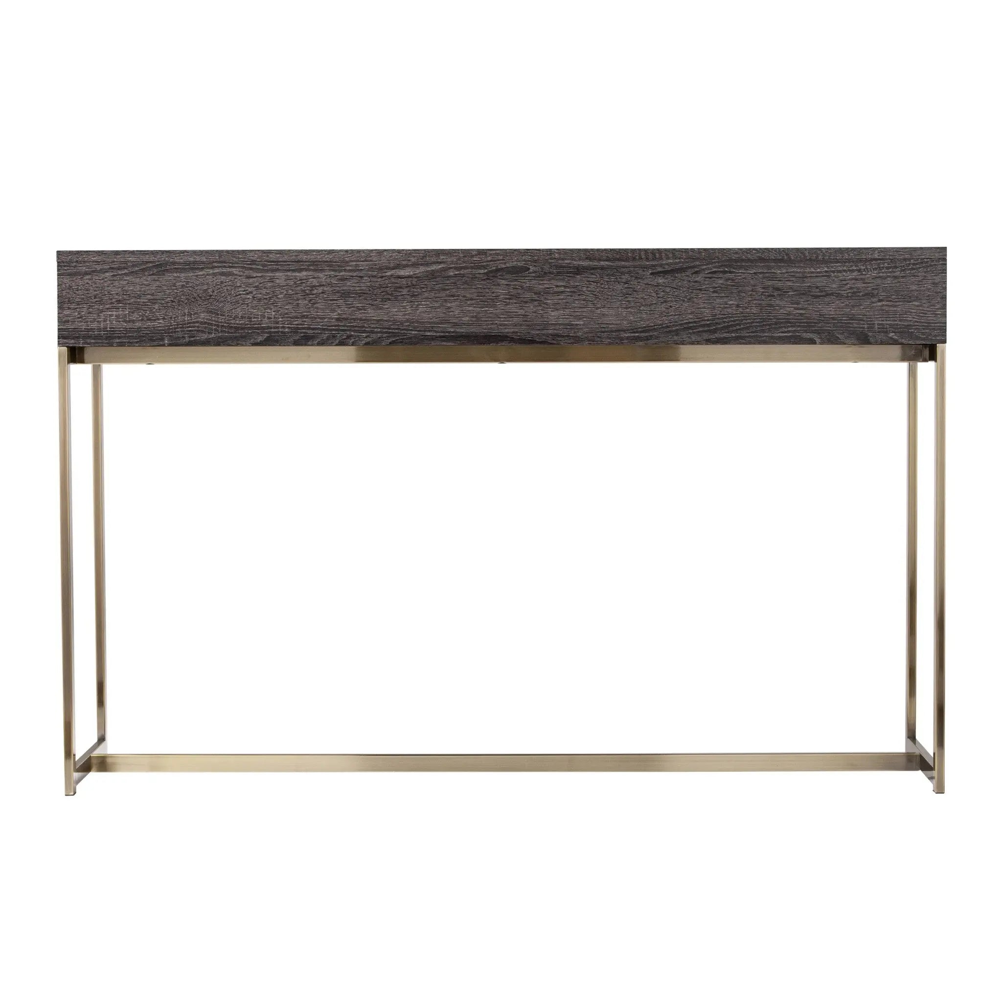 48" Gray and Gold Frame Console Table And Drawers Homeroots Living Room