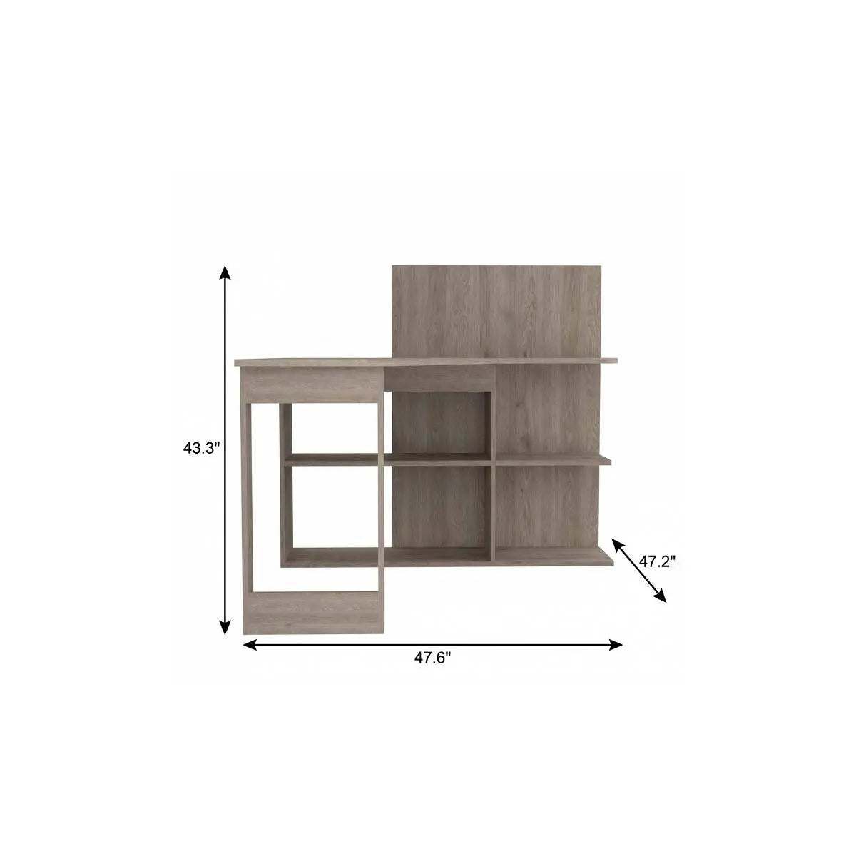 48" Light Gray L Shape Computer Desk Homeroots Office