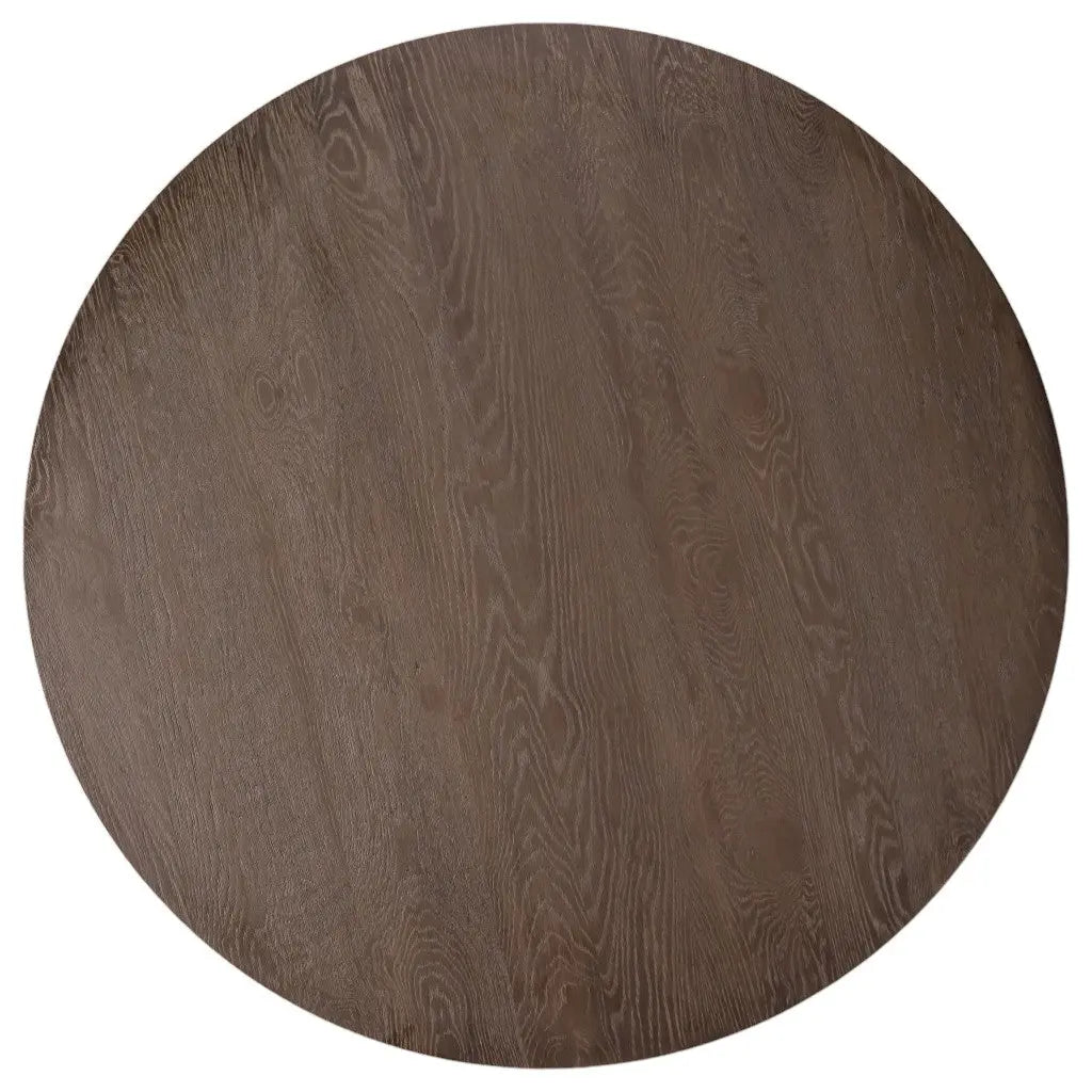 48" Natural Solid Wood Pedestal Base Round Top Dining Table Homeroots Kitchen & Dining