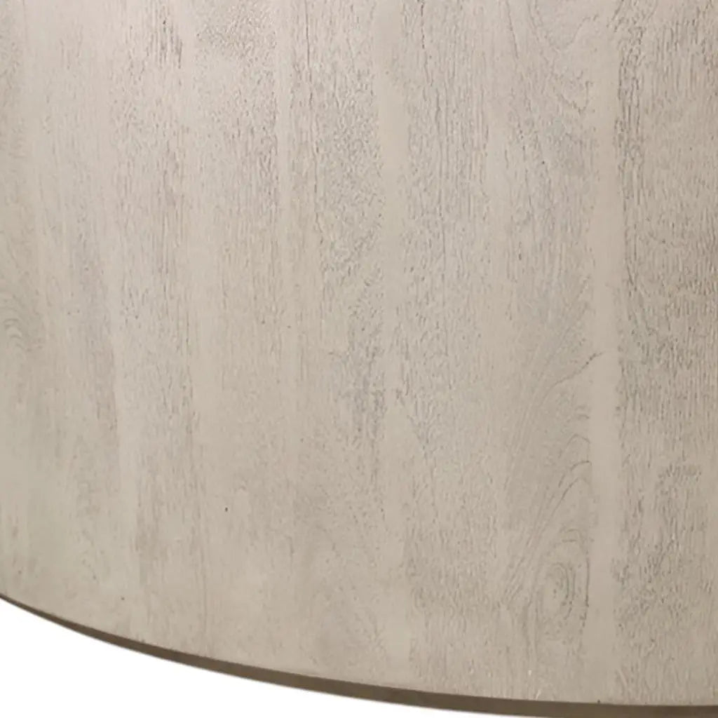48" Natural Solid Wood Round Distressed Coffee Table Homeroots Living Room