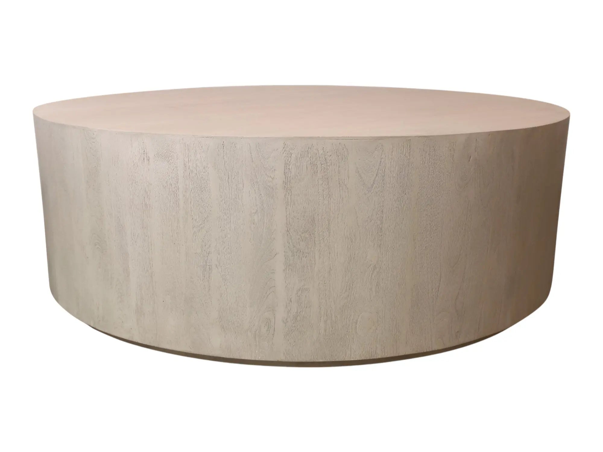 48" Natural Solid Wood Round Distressed Coffee Table Homeroots Living Room