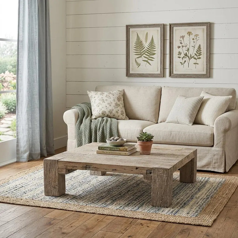 48" Natural Wood Distressed Coffee Table Homeroots Living Room