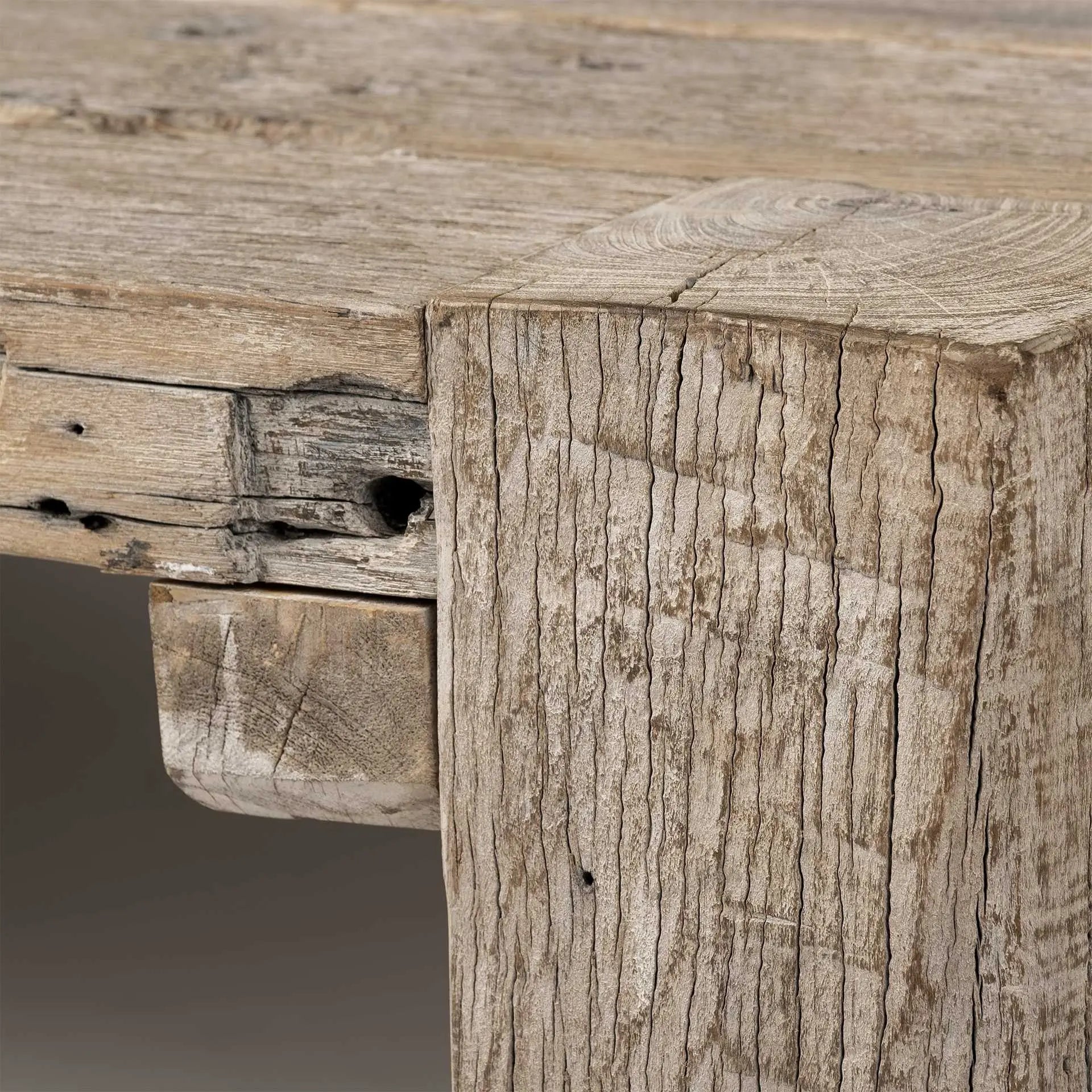 48" Natural Wood Distressed Coffee Table Homeroots Living Room
