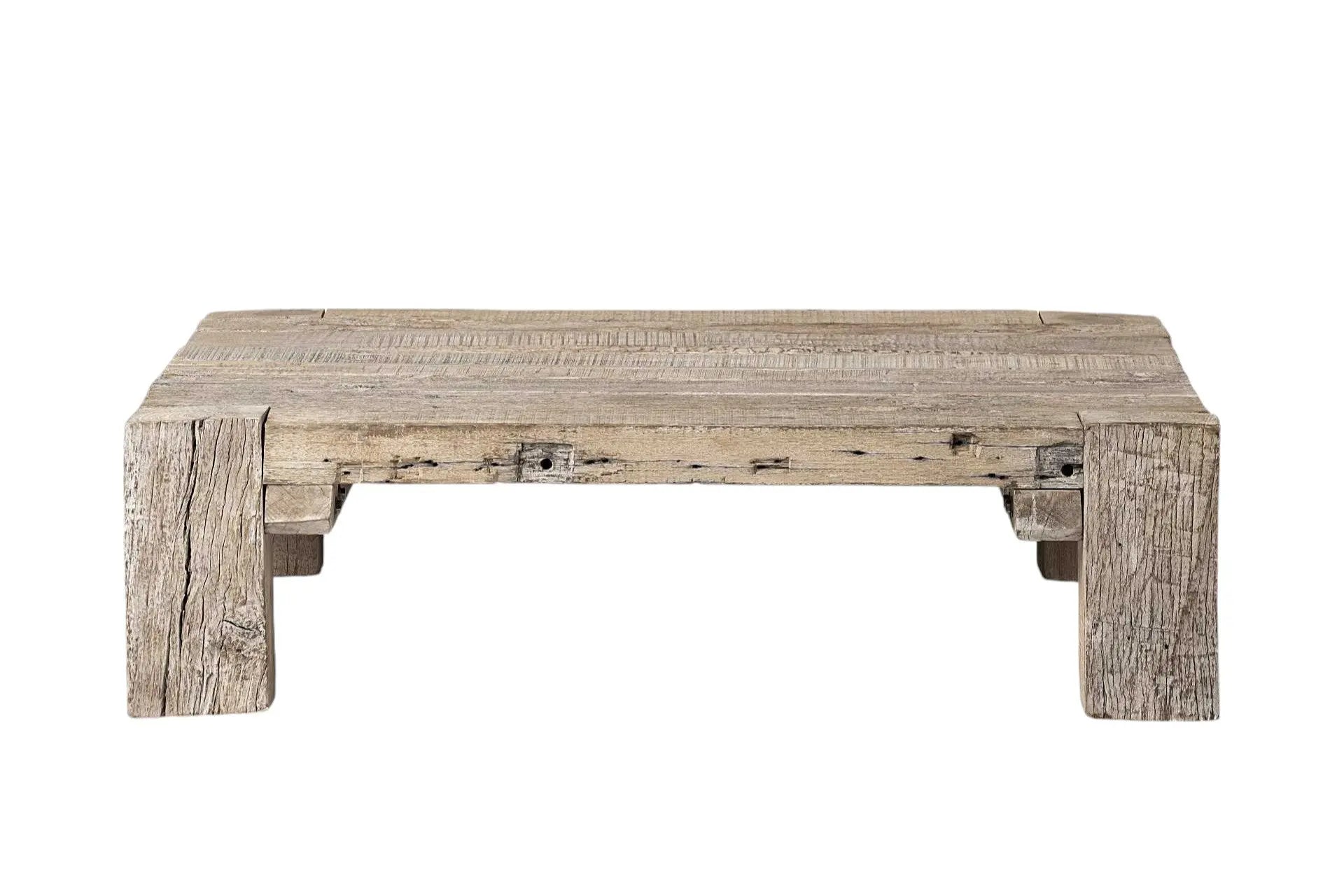 48" Natural Wood Distressed Coffee Table Homeroots Living Room