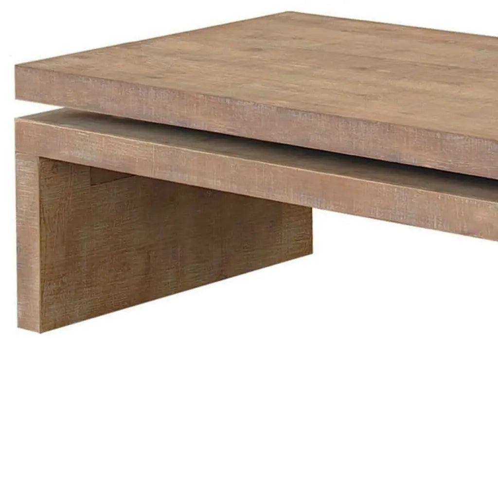 48" Natural Wood Distressed Frame Coffee Table Homeroots Living Room