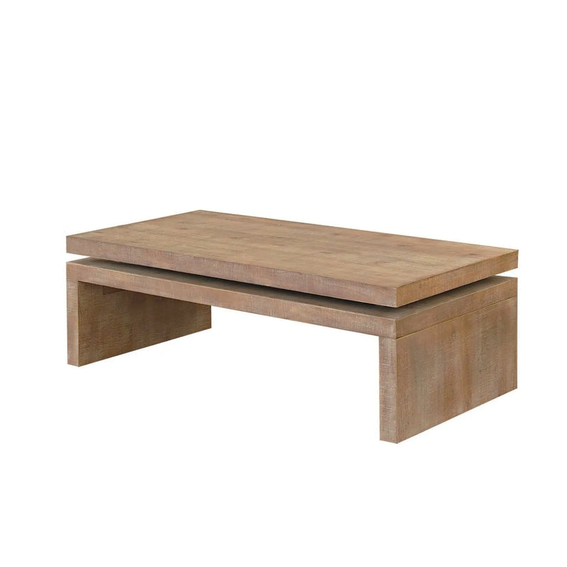 48" Natural Wood Distressed Frame Coffee Table Homeroots Living Room
