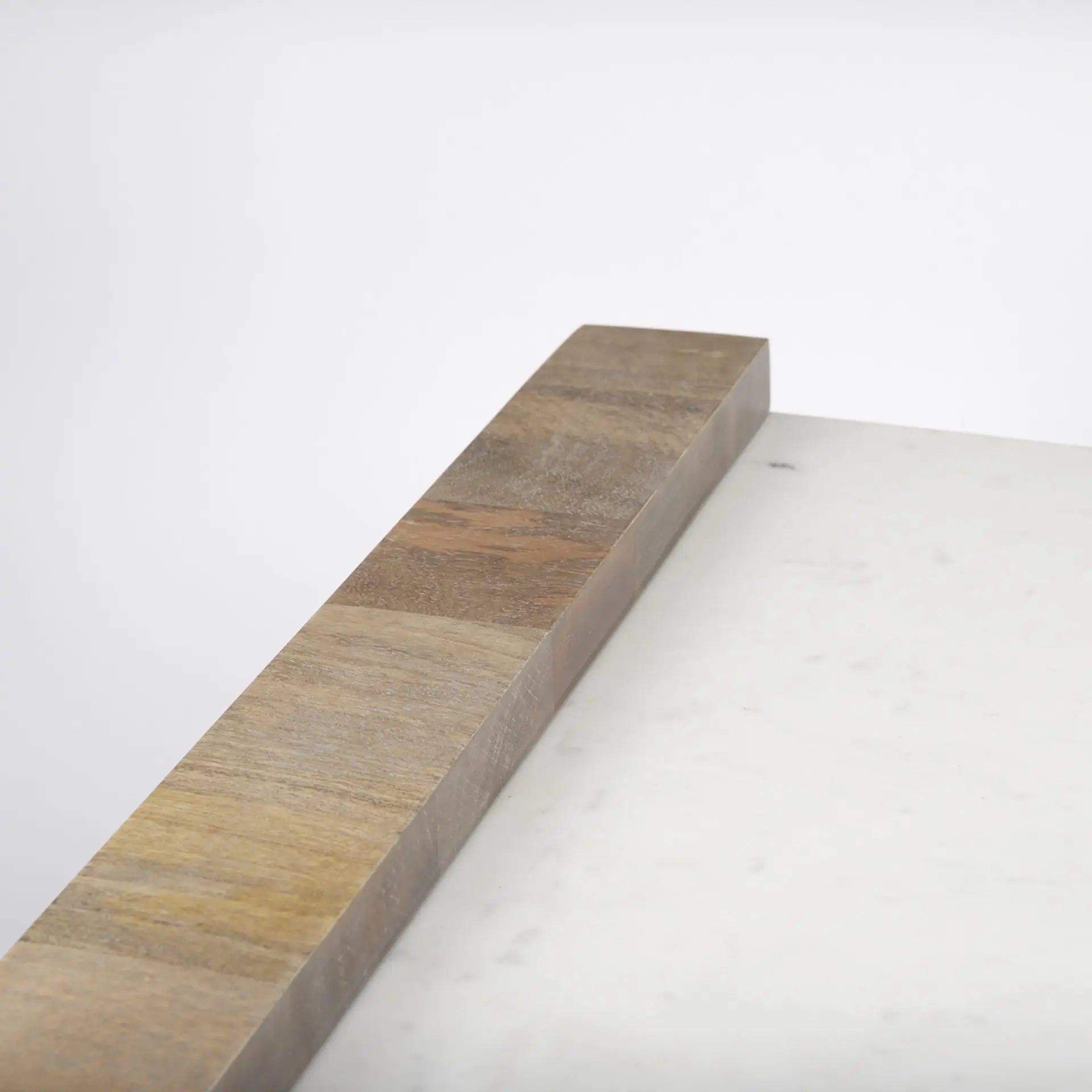 48" Natural and White Solid Wood And Genuine Marble Coffee Table Homeroots Living Room