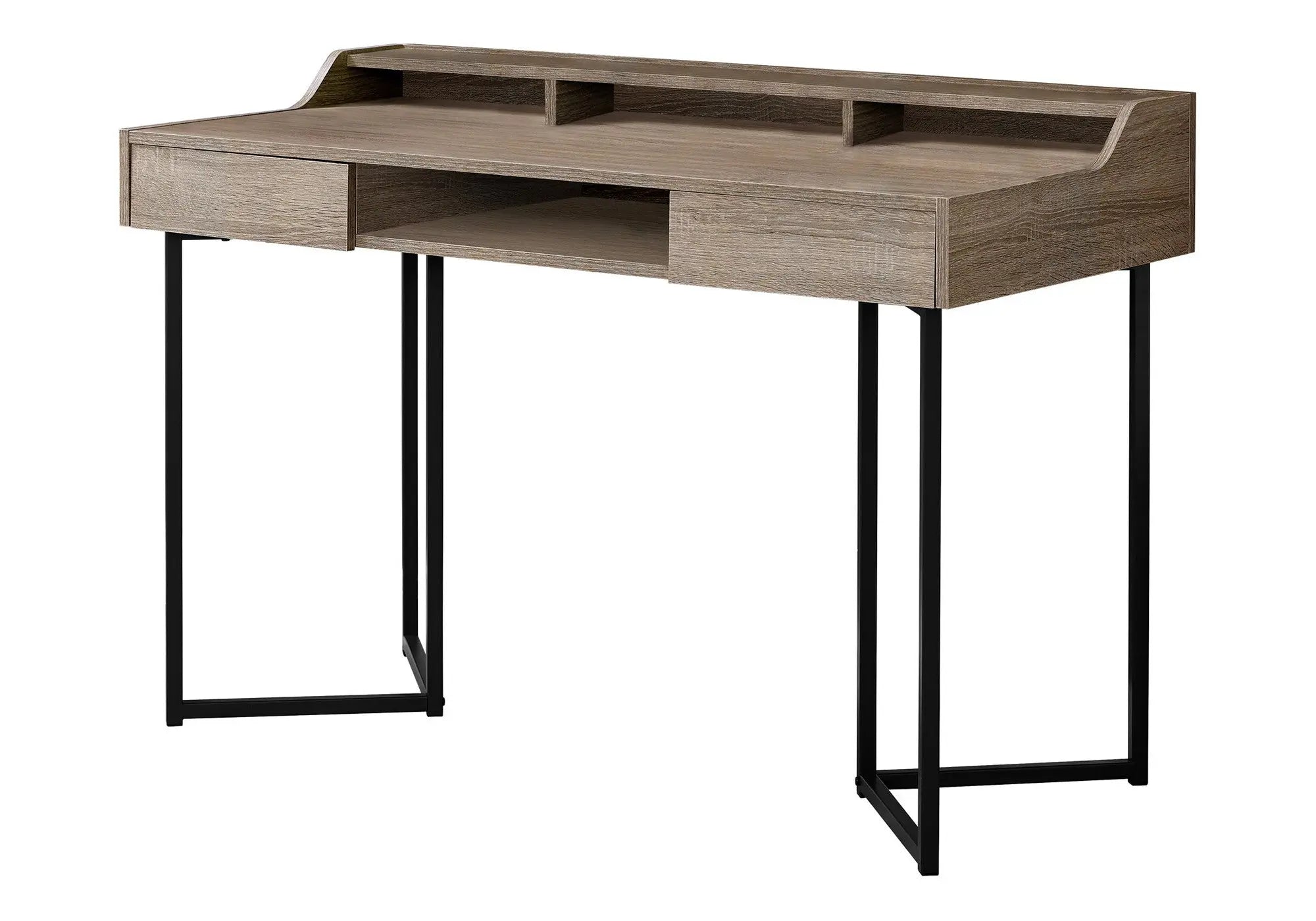 48" Taupe and Black Writing Desk With Two Drawers Homeroots Office