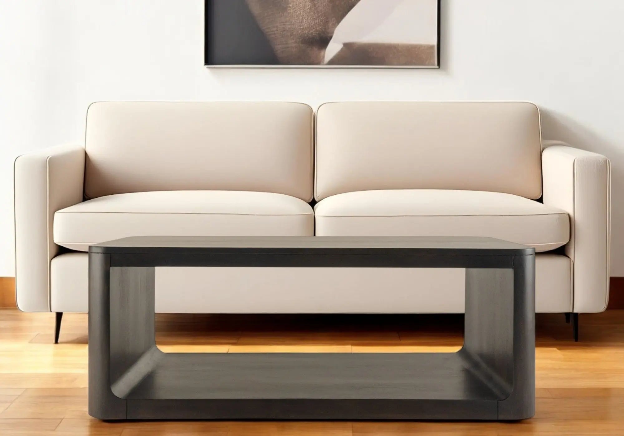 48" Walnut Solid Wood Floor Shelf Coffee Table With Shelf Homeroots Living Room