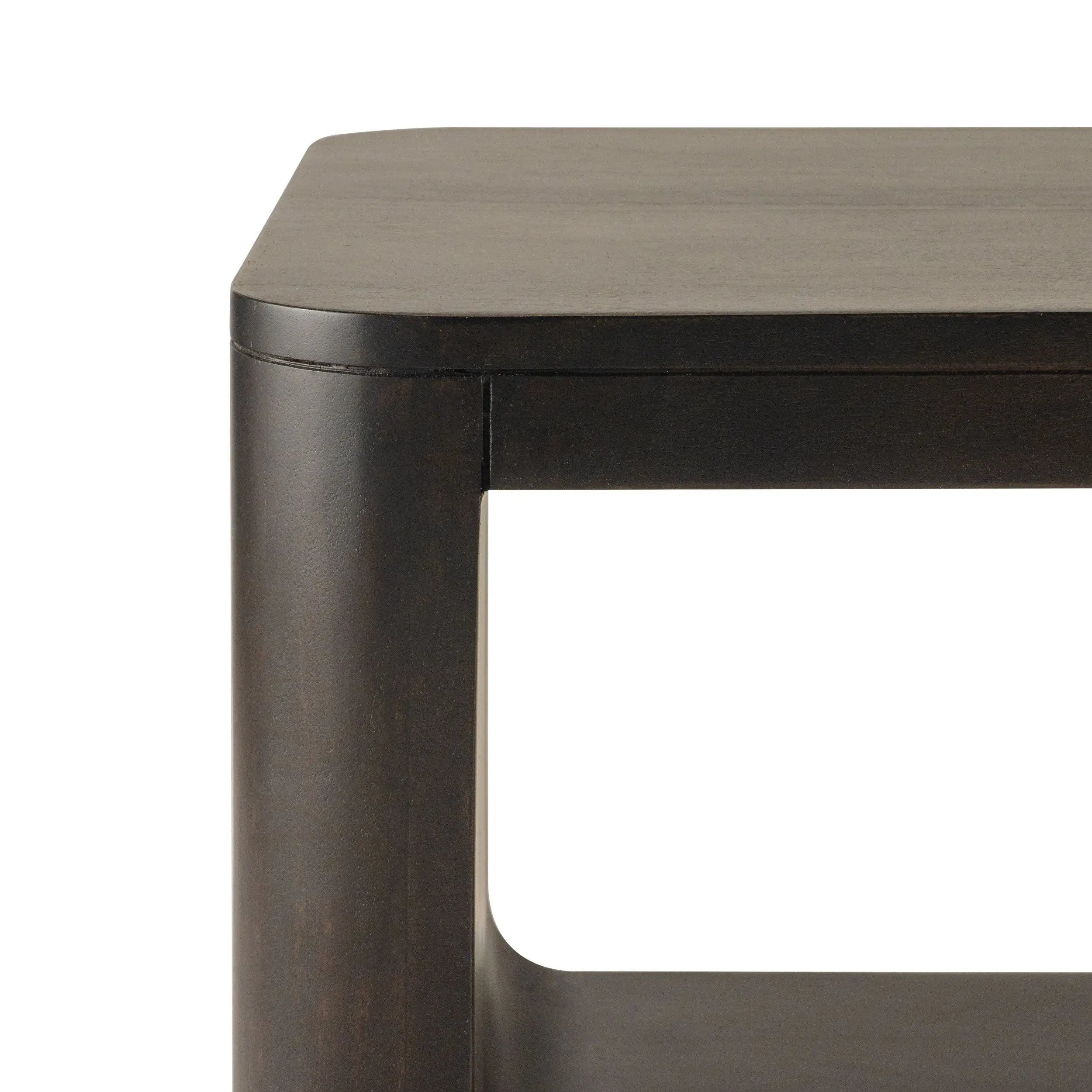 48" Walnut Solid Wood Floor Shelf Coffee Table With Shelf Homeroots Living Room