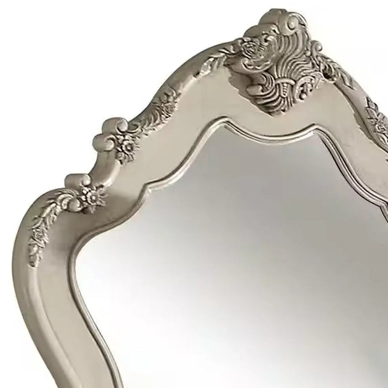 48" White Abstract Wood Framed Mounted Dresser Mirror Homeroots Bed & Bath